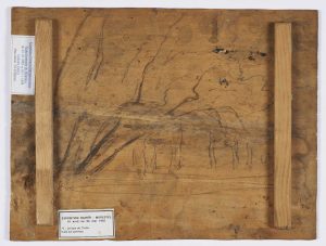 F.A.R.,, L’orée du bois. S.d. vers 1868. Huile sur panneau, verso croquis arbres penchés sur la droite.