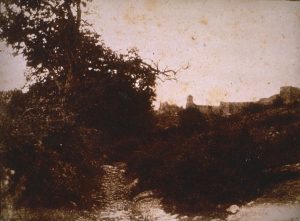 F.A. Ravier, Crémieu, chemin du chateau St Hippolythe, positif papier salé. 13x17cm, coll.part