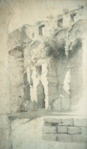 Ravier à Rome, Le Colisée, dessin 39x23 cm, coll. part