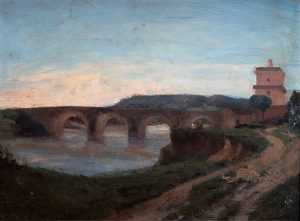 F.A. Ravier Rome, Ponte Milvius_hsp, 31x42, anc. Coll. Charbonneaux